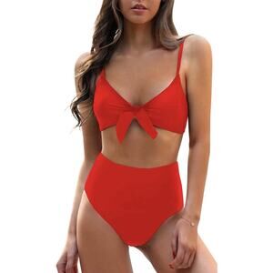 Blooming Jelly High Waisted Tie Knot Bikini Set Swimsuit L